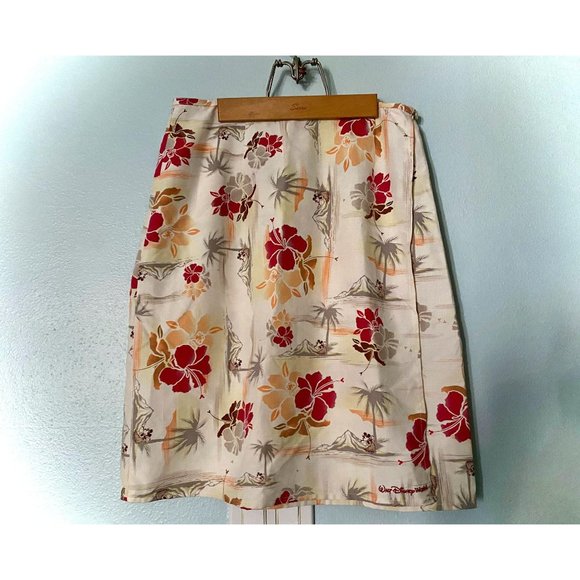 DIsney World Hawaiian Mickey Mouse Silk Wrap Skirt - Picture 2 of 5